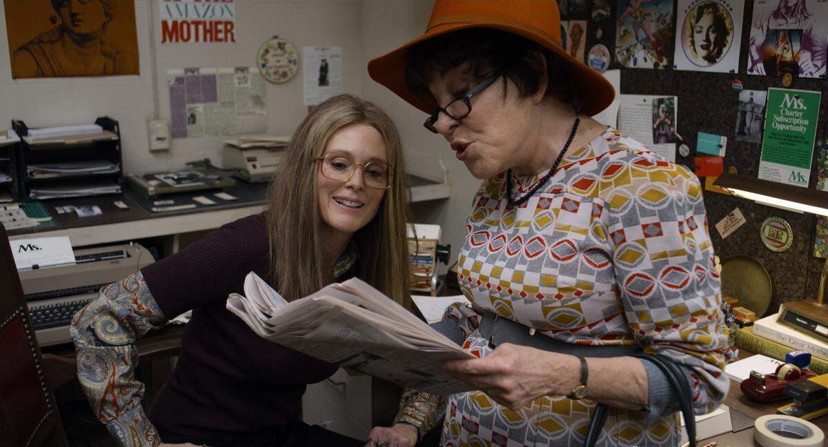 Julianne Moore and Bette Midler in “The Glorias.”