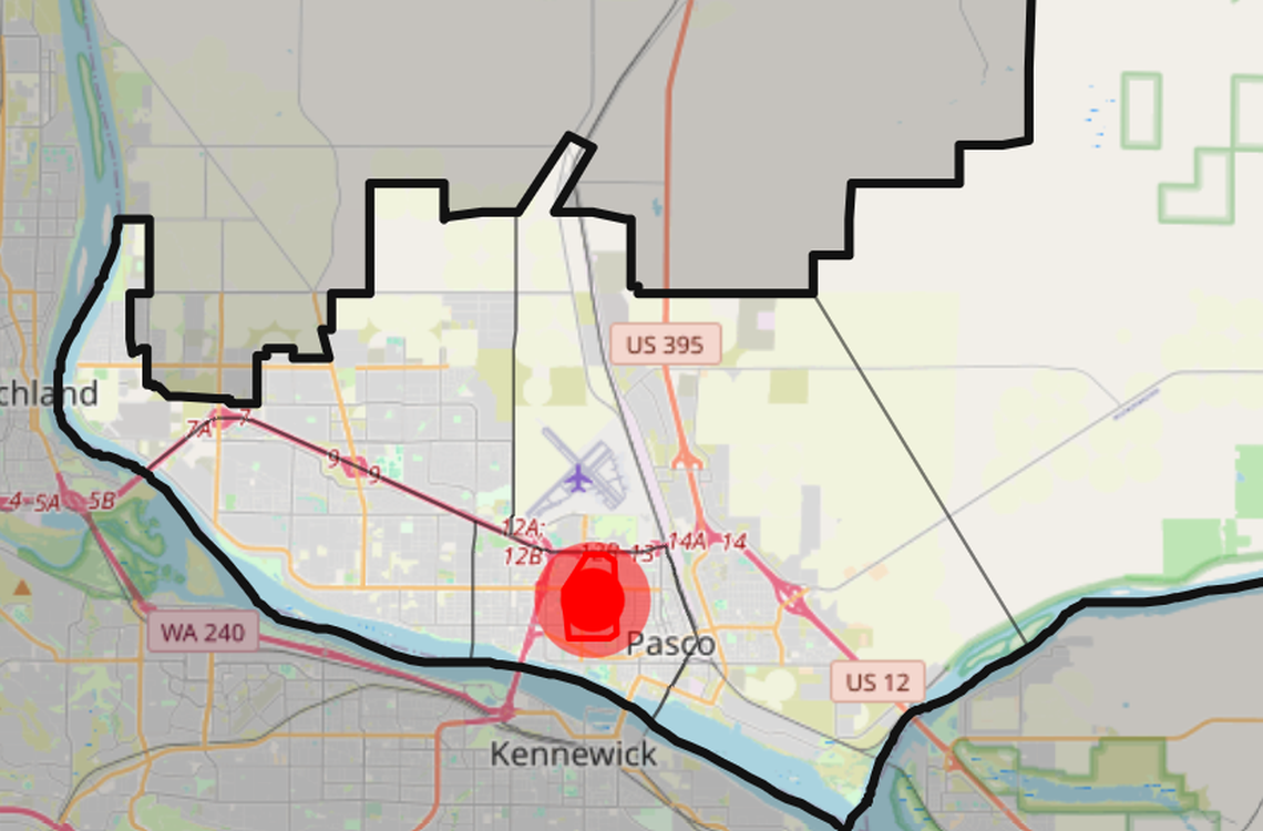 The Franklin PUD was working to restore power to 837 Pasco customers at 2:30 p.m. Monday.