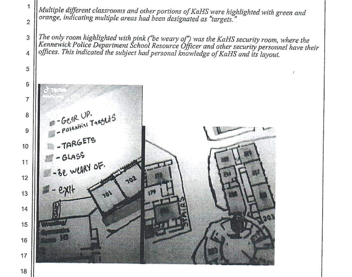 A post to TikTok shows a suspected plot for a shooting at Kamiakin High in Kennewick. A court document describes the post.