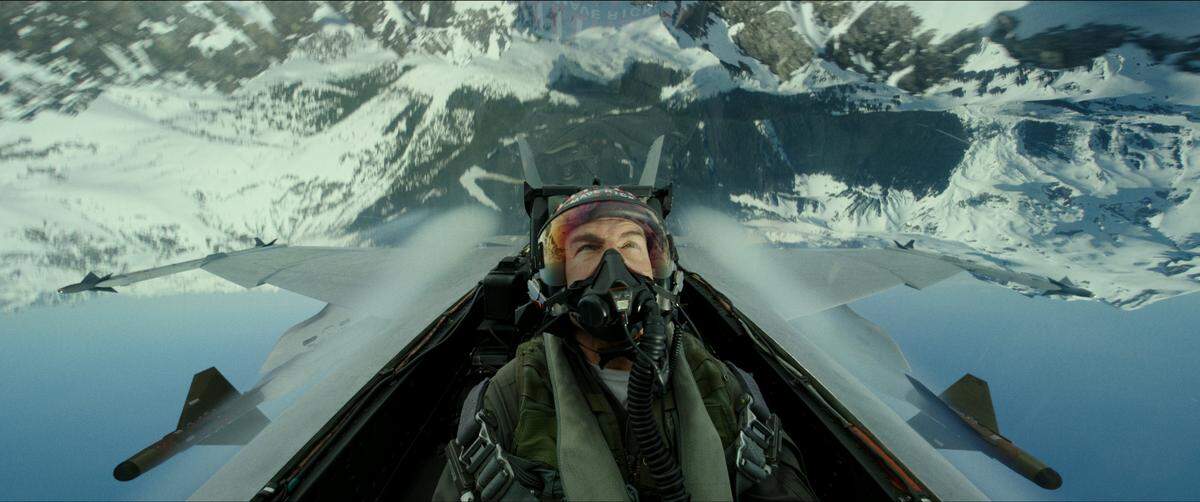 This image released by Paramount Pictures shows Tom Cruise portraying Capt. Pete “Maverick” Mitchell in a scene from “Top Gun: Maverick.” Paramount Pictures recently announced that “Top Gun Maverick” will now open Dec. 23 instead of in June.
