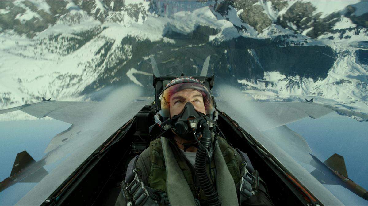 This image released by Paramount Pictures shows Tom Cruise portraying Capt. Pete “Maverick” Mitchell in a scene from “Top Gun: Maverick.” Paramount Pictures recently announced that “Top Gun Maverick” will now open in November 2021.