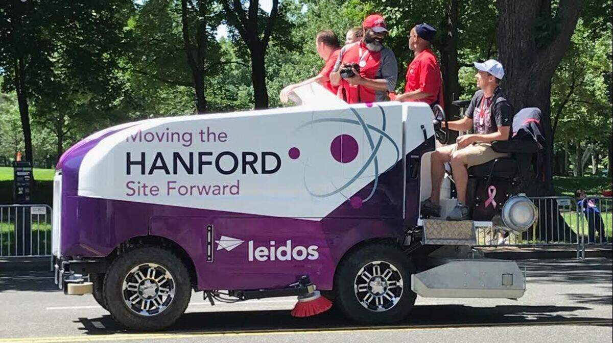 A Zamboni featuring the Hanford nuclear reservation cruised the streets of Washington, D.C., after it worked the Stanley Cup finals. Leidos is the primary owner of the Hanford Mission Support Alliance contract.