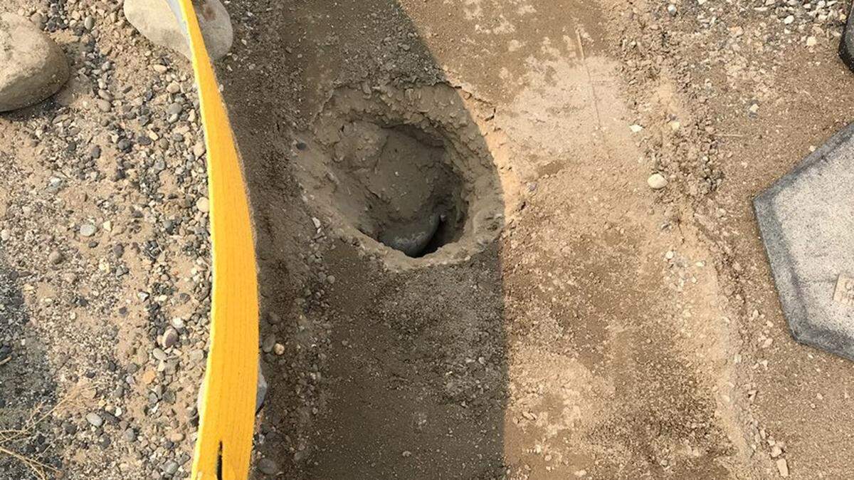 A hole up to two-feet across led to a stop-work order at a Hanford nuclear reservation tank farm until more is known.