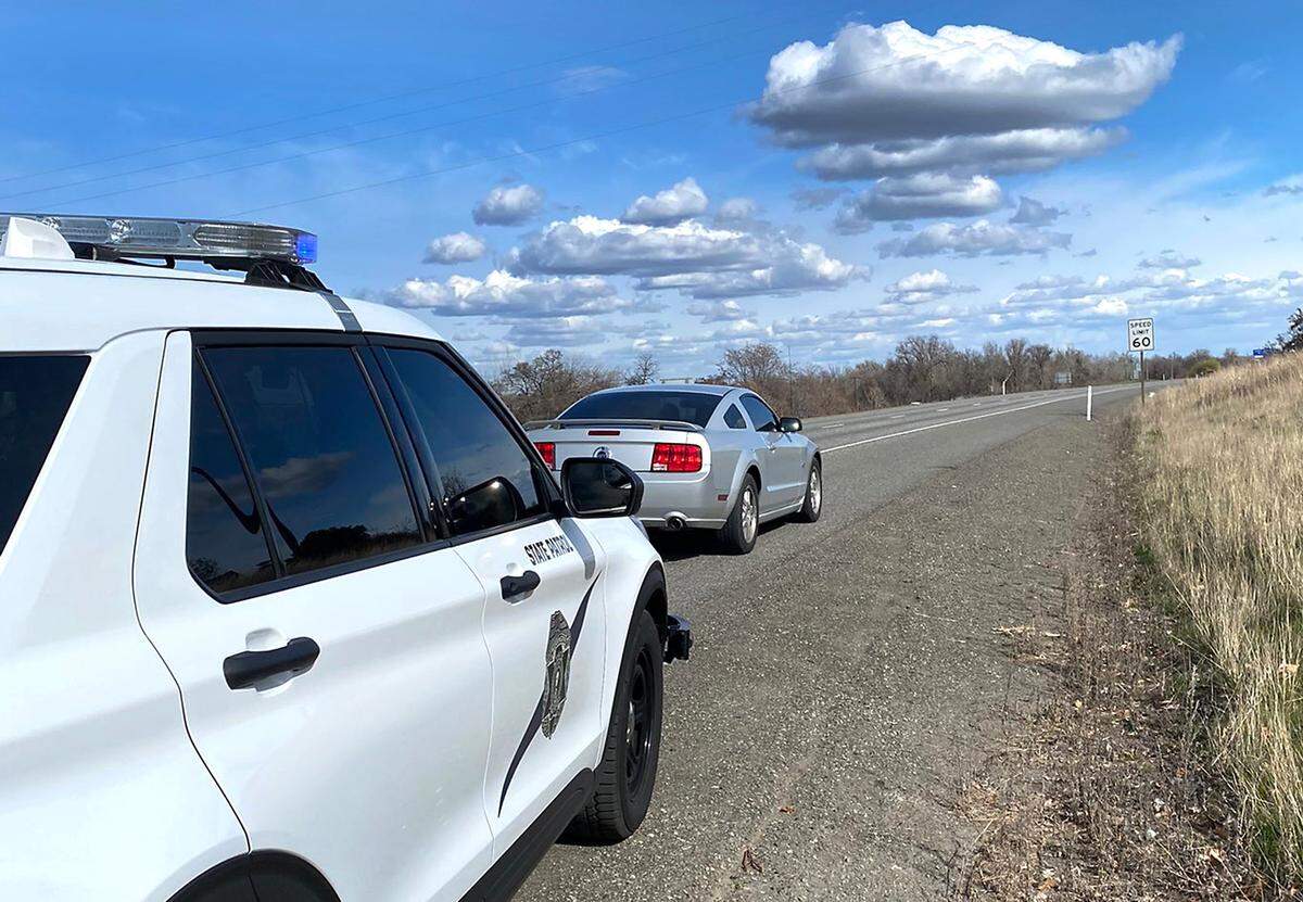 Trooper Chris Thorson posted this photo to social media in March after stopping this car on Highway 240 in Kennewick for driving 108 mph in a 60-mph zone.