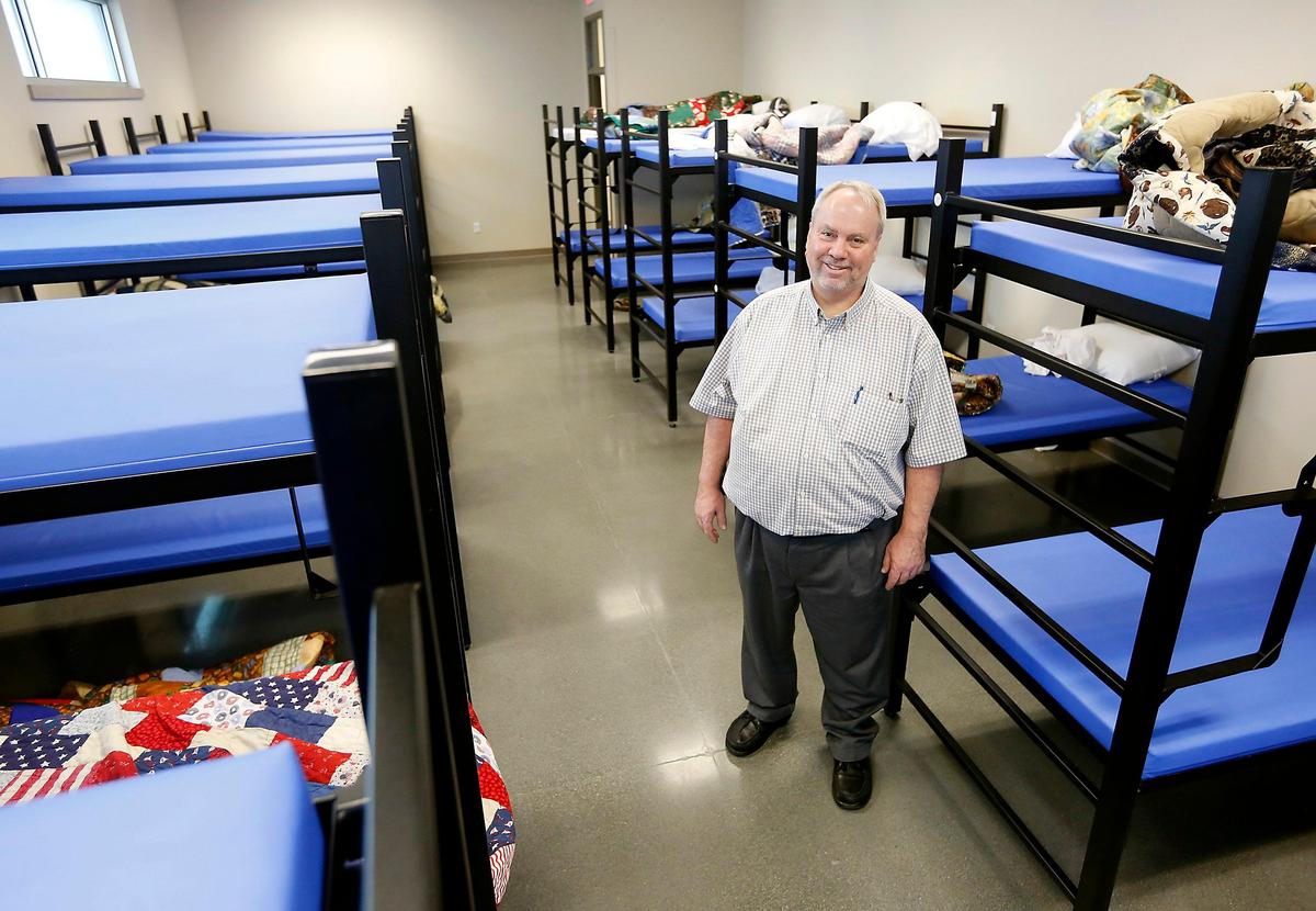 Andrew Porter, executive director of the Tri-City Union Gospel Mission, stands in one of the dormitories at the organization’s new men’s facility in Pasco. The recently opened building is at 221 S. Fourth Ave. Watch a video at: tricityherald.com/video