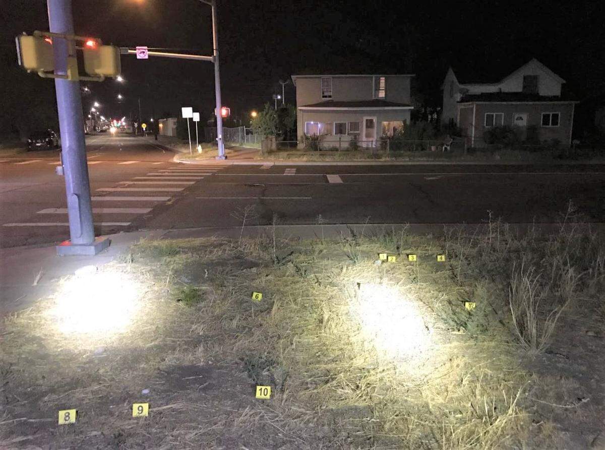 Pasco police investigated two drive-by shootings between Friday and Sunday including this one at the corner of Fourth Avenue and A Street.