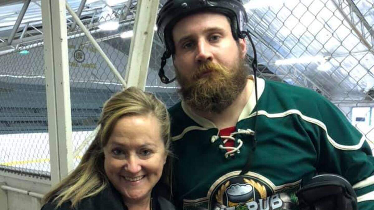 Sue Bergin and her son Mikhaill “Mike” Stewart before he died in a motorcycle crash on the Hanford site.