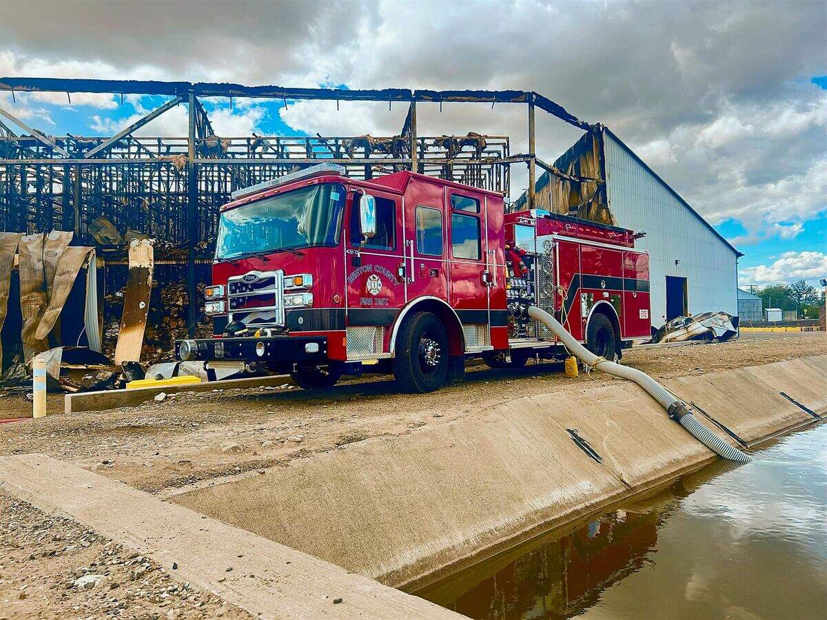 Water was being collected from a Columbia Irrigation Canal to spray on the Lineage Logistics fire in Finley until the canal was emptied for repair work. Water should be back in the canal Wednesday.