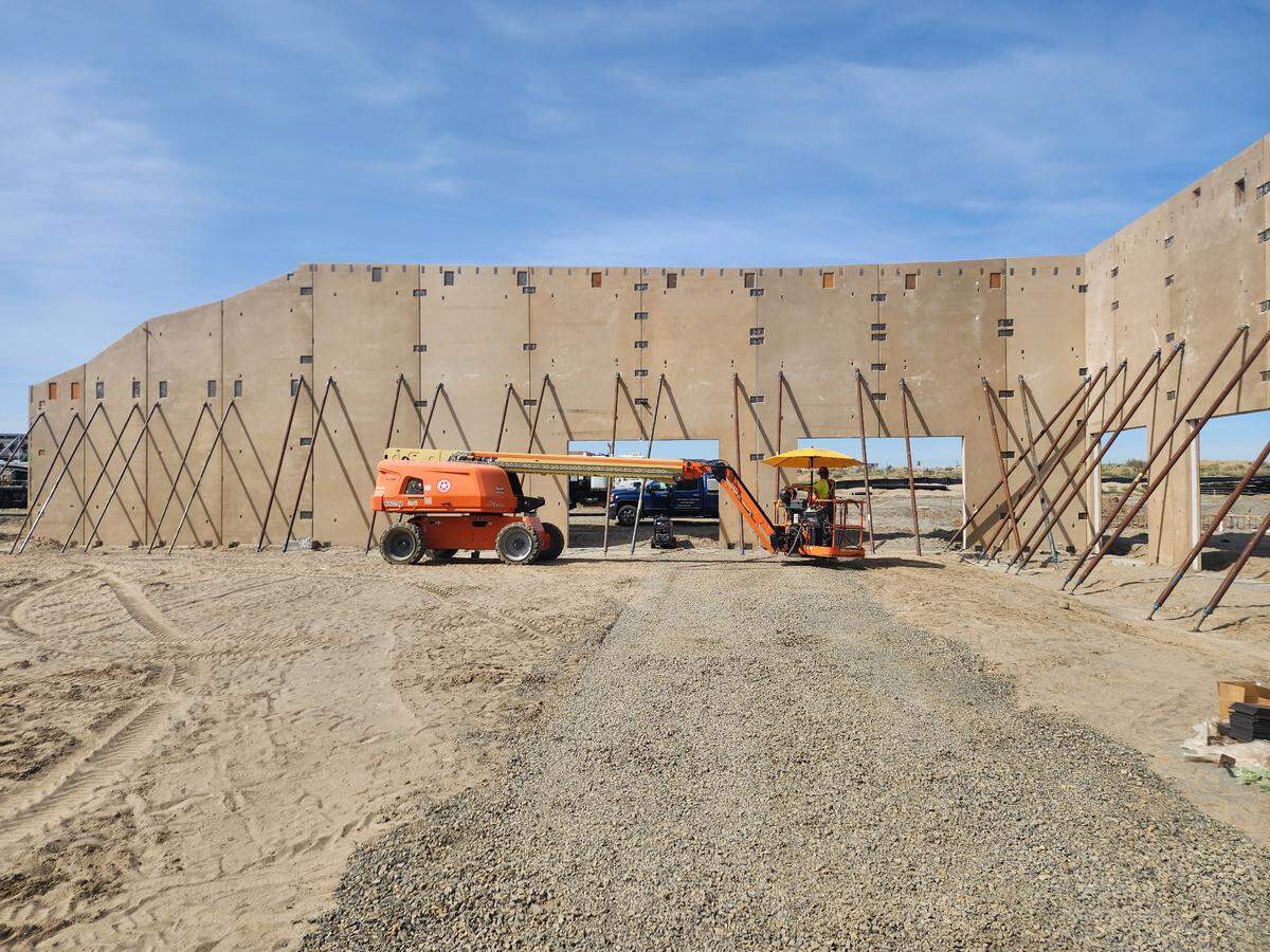 Bouten Construction has begun building walls for the natatorium that will form the heart of the Pasco Aquatics Center.