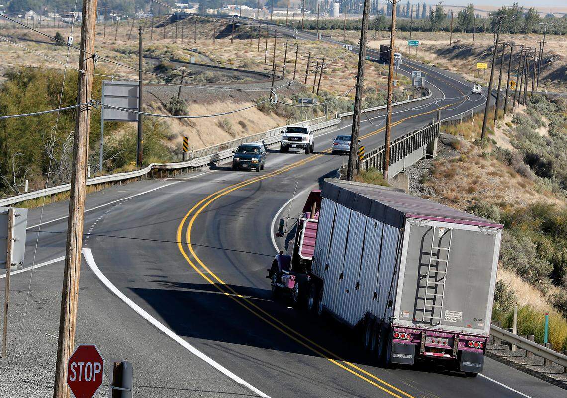 Highway 12 travels through Wallula Gap in western Walla Walla County in Eastern Washington.