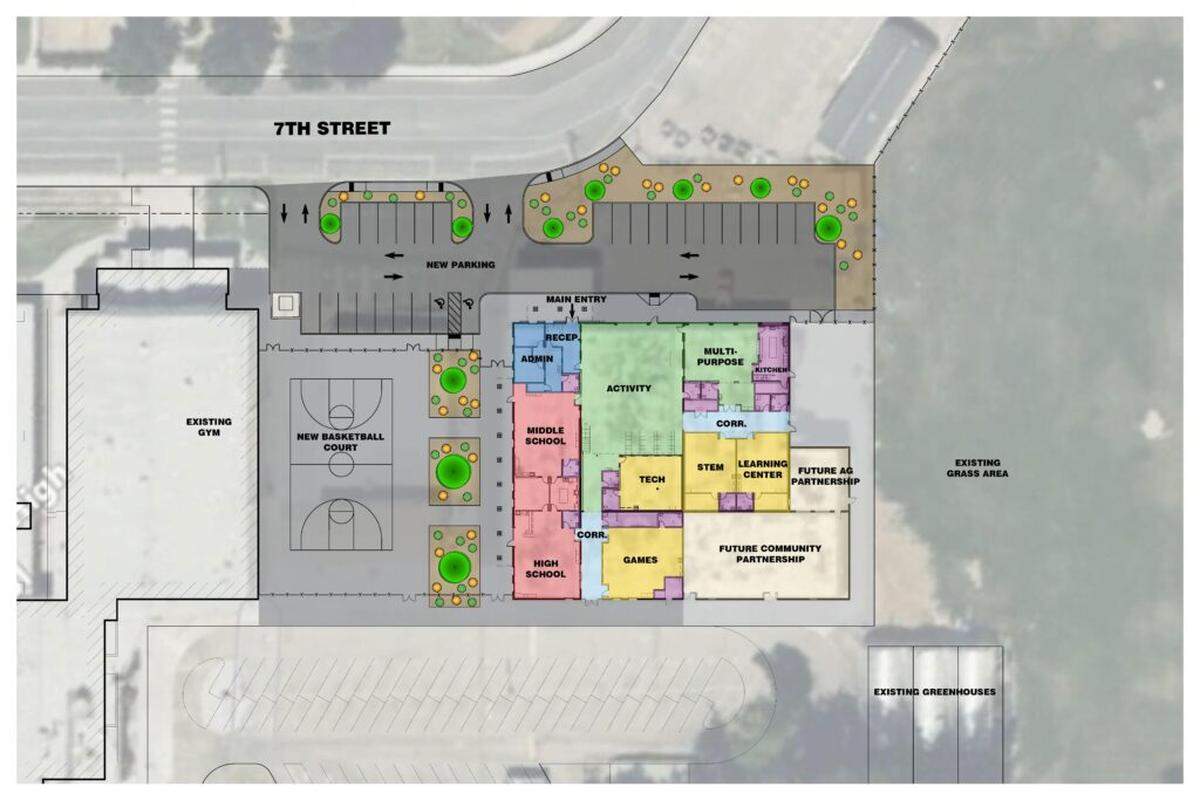 It will be centrally located in the city, too, with access to play fields, gyms, the library and parks.