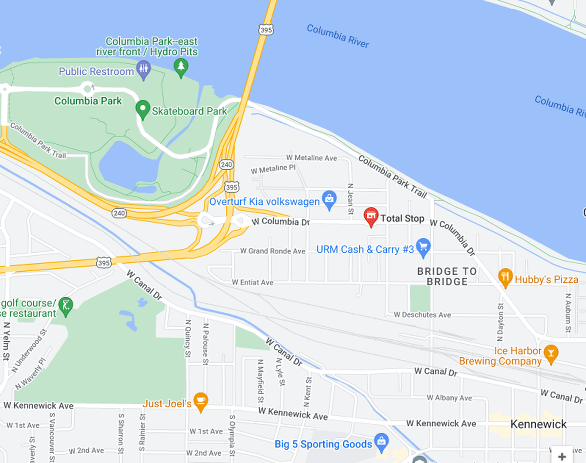 The Conoco Total Stop at 813 W. Columbia Drive, Kennewick, was robbed by a man with a gun early in the morning Saturday, March 19.