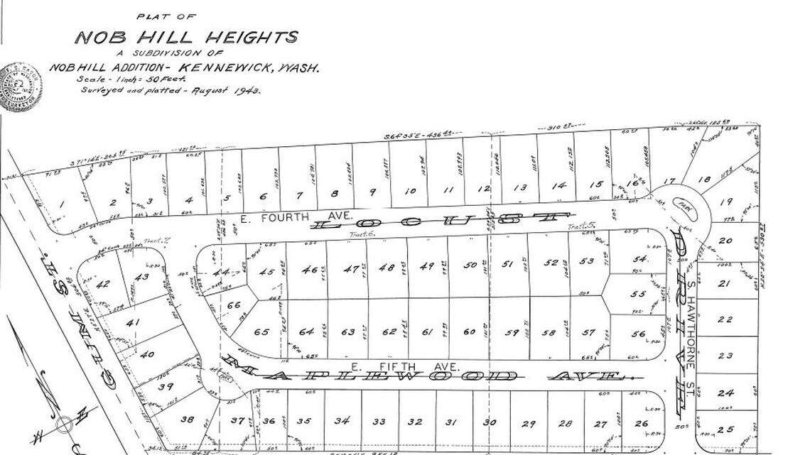 The 66-parcel Nob Hill Heights subdivision in East Kennewick, platted in 1943, is one of hundreds Tri-City property records identified to have been impacted with an illegal racially restrictive covenant.