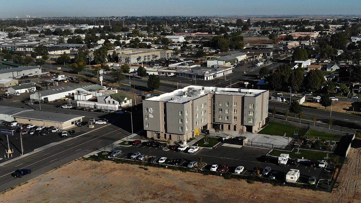 The Bishop Skylstad Commons supportive housing in Pasco is a 60-unit housing complex aimed at providing opportunities for chronically homeless people. It has 27 studio apartments and 33 1-bedrooms.