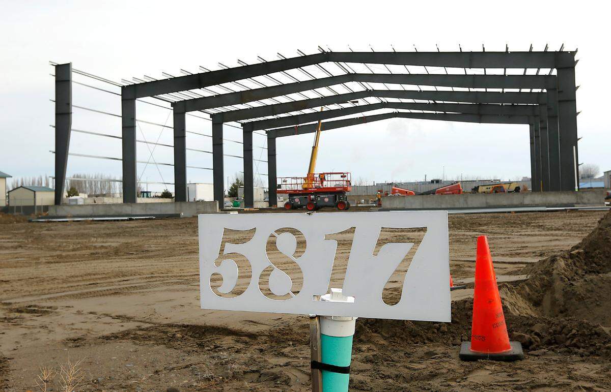 The steel skeleton of a new building that’s part of a $1.8 million construction project for Callies Welding & Fabrication at 5817 Burlington Loop in Pasco is taking shape.