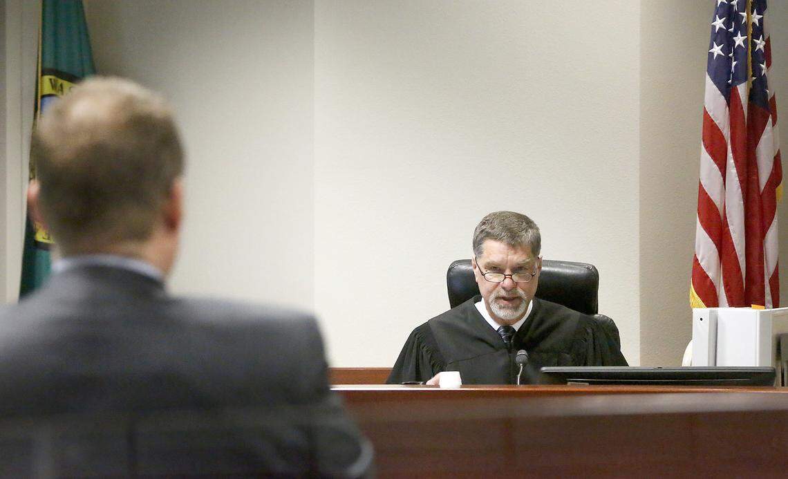 Judge Bruce Spanner hears a case in Franklin County Superior Court.