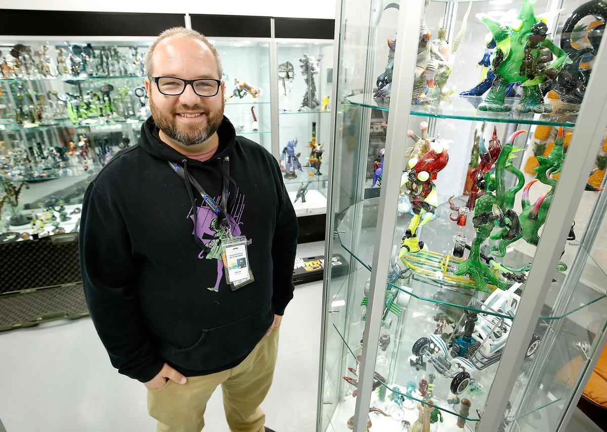 Steve Lee, co-owner of Prohibition Studios, stands in the gallery section of the new glass blowing studio at 507 N. Everett St. in Kennewick. The business is celebrating its grand opening Friday with a gallery show and open house for the public to learn more about it. Watch a video at: tricityherald.com/video