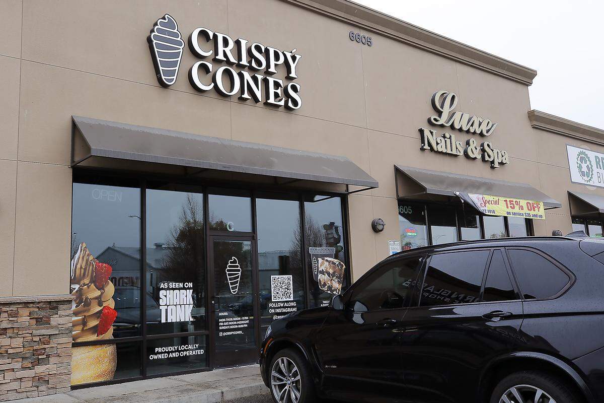 Crispy Cones, featuring soft serve ice cream and toppings in fresh-made pastry cones dipped in sugar and cinnamon, is now open at 6605 Burden Blvd., Suite C, in Pasco.