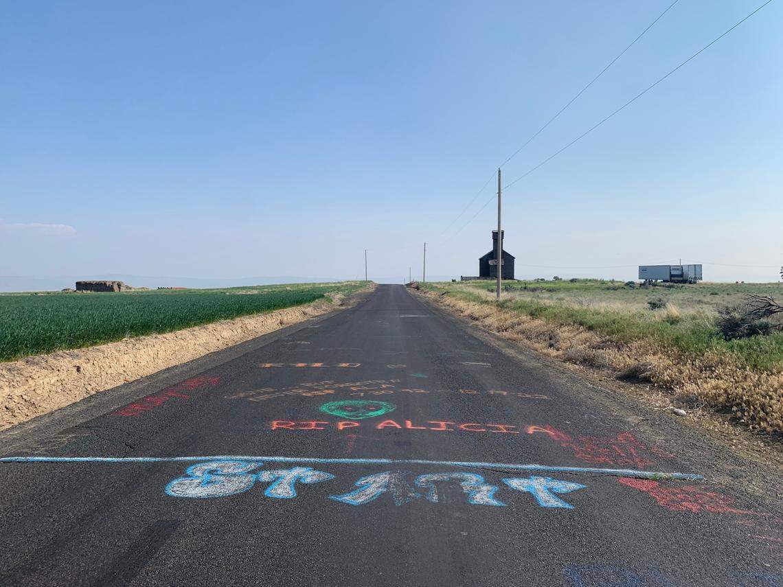 The start of ‘Gravity Hill’ on Crosby Rd., where putting your car in neutral will seemingly move you uphill, past the old building.