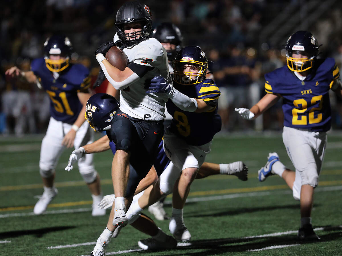 Kennewick running back Alex Roberts gains yardage during the Friday Sept. 13, 2024 game against Southridge at Lampson Stadium in Kennewick.