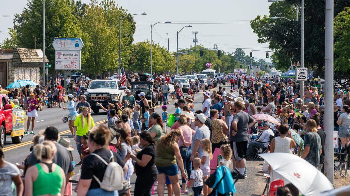 Thousands lined the streets in downtown Kennewick on Saturday morning to watch the annual parade to kick off the opening of the 74th annual Benton Franklin Fair & Rodeo. The fair opens Tuesday and runs through Saturday at the fairgrounds in Kennewick.