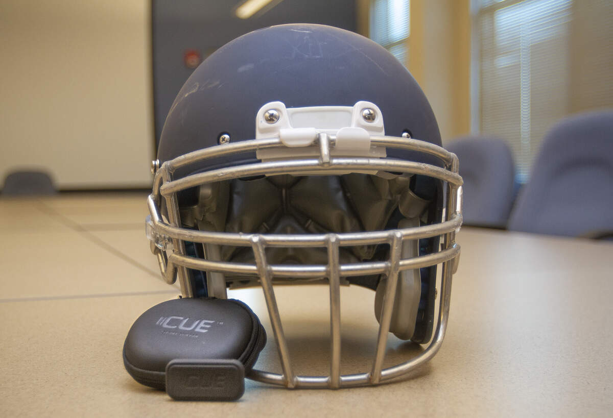The Cue Sport Sensor goes inside a football helmet and tracks hits and the severity of the impacts on players.
