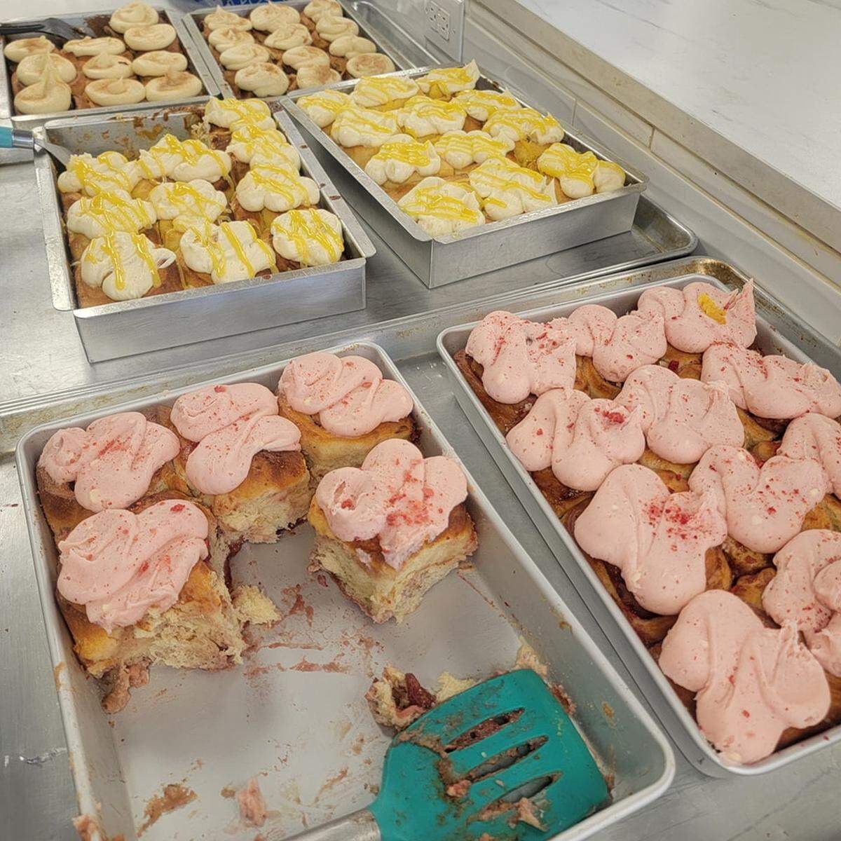 Strawberry and lemon rolls at Rise & Shine Bake Shop