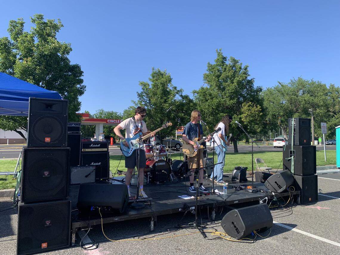 Three of easyday’s four band members performed at the Mushroom Stage during the Uptown Get Down music festival.