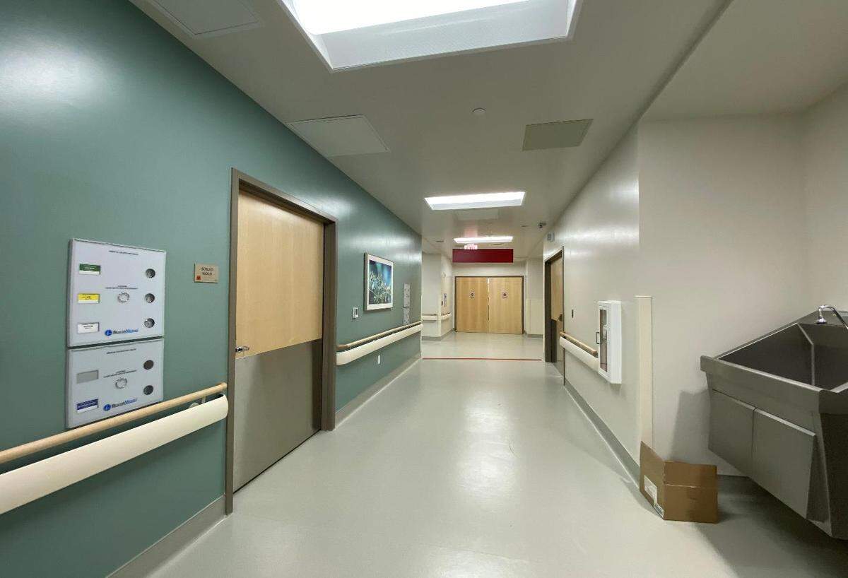 The C-section corridor of the new birth center at Trios Southridge Hospital in Kennewick.
