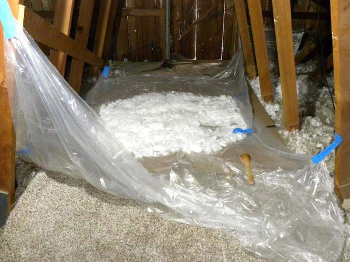 Methamphetamine packaged for sale was seized in December 2022 from the attic of a Richland stash house.