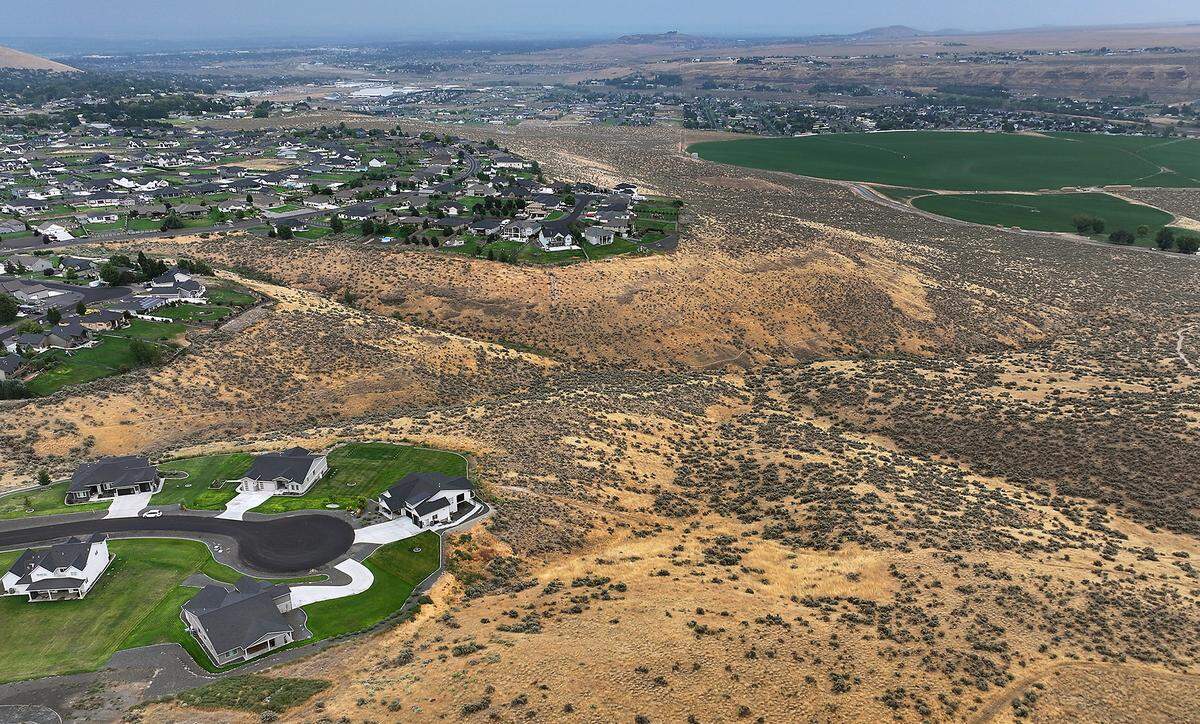 Benton County is applying for a land trust transfer from DNR for a potential future mountain bike trail. The DNR land is this 270 acre plot south of Summit View shown here from near the end of Grandview Lane.
