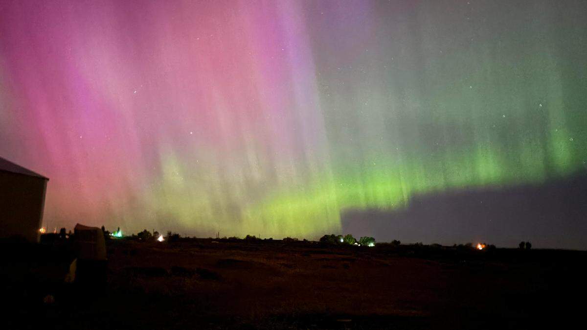 Northern lights as seen from Prosser, Wash., on May 10.