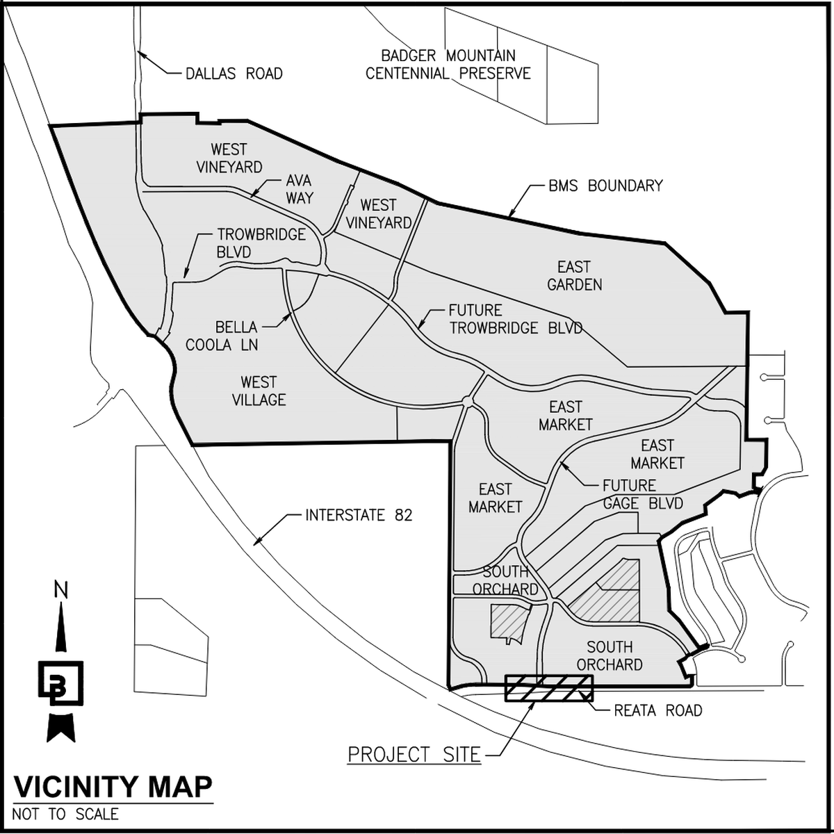 The developer of the Badger South area in Richland has begun work to create a roundabout at Reata Road and its future intersection with Gage Boulevard.