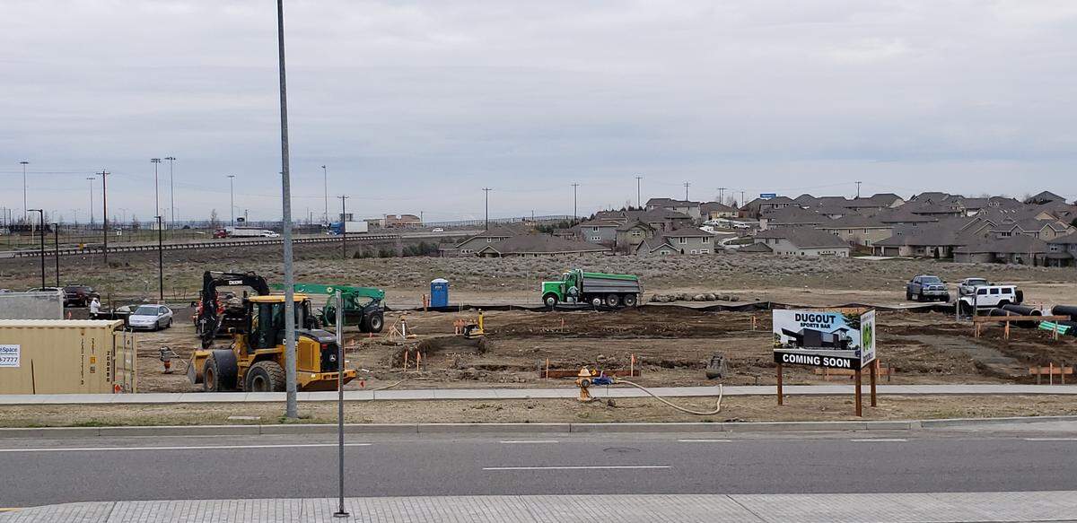 Construction has started on the Dugout Sports Bar at South Zintel Way and Hildebrand, near Canyon Lakes on the west side of Highway 395.
