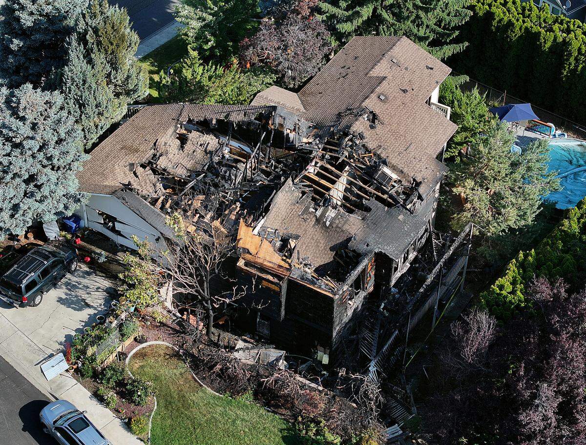 A home at 1166 Adair Drive in the Hills West housing development was heavily damaged by fire early Thursday morning in South Richland.