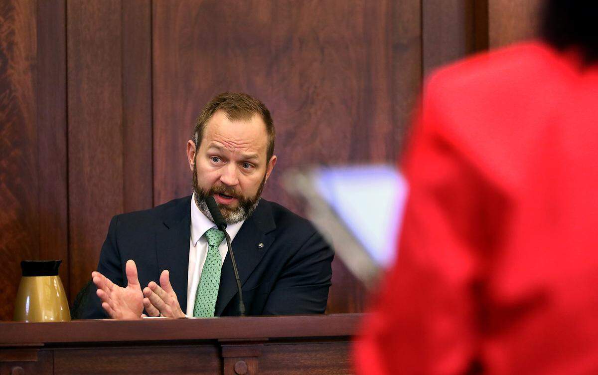 Defense psychological expert Alexander Patterson takes the witness stand Monday morning in the first-degree murder trial of Joshua D. Davis in Pasco. 