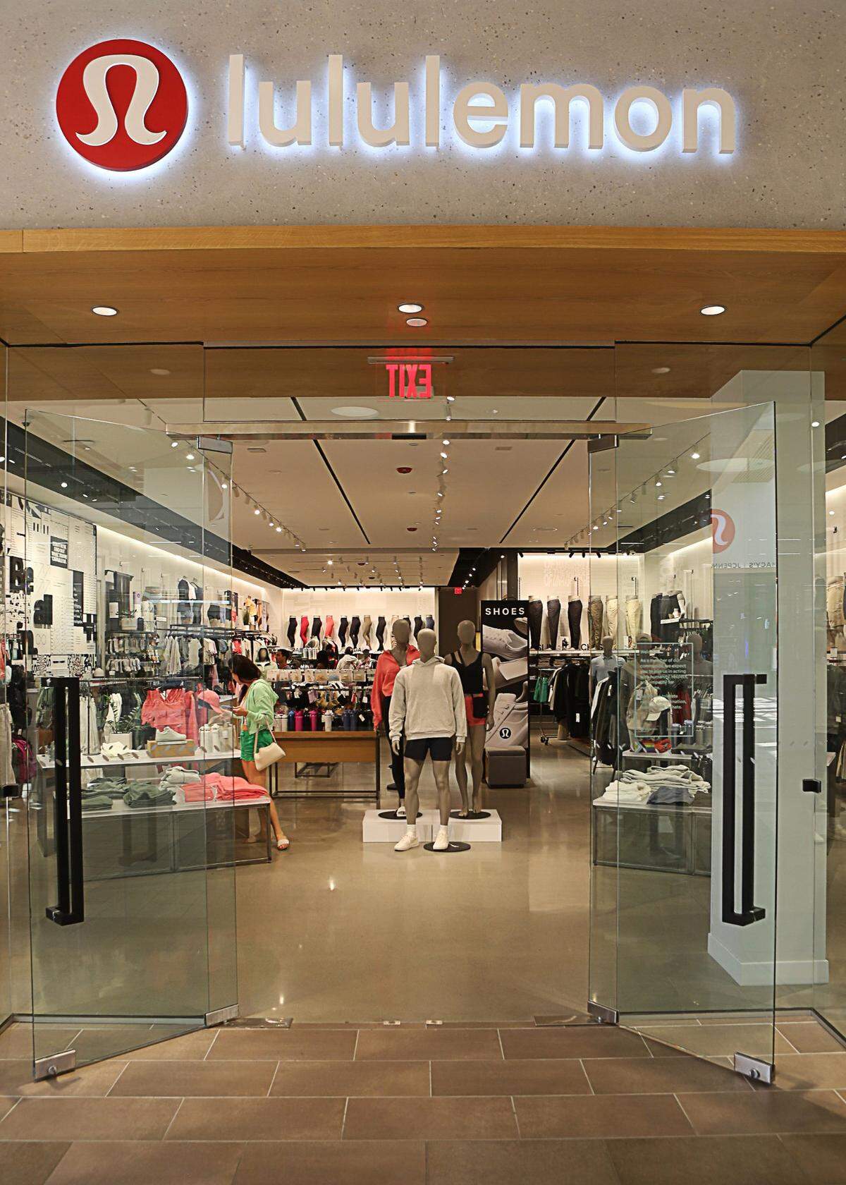 The Lulumelon store is located next to the Apple Store at the Christiana Mall.