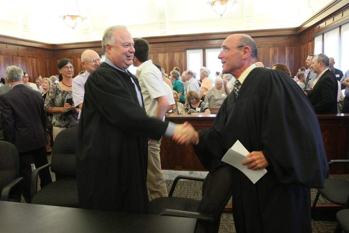 George Fearing is sworn into the Washington State Court of Appeals Division III in 2017 at the Franklin County Courthouse in Pasco.