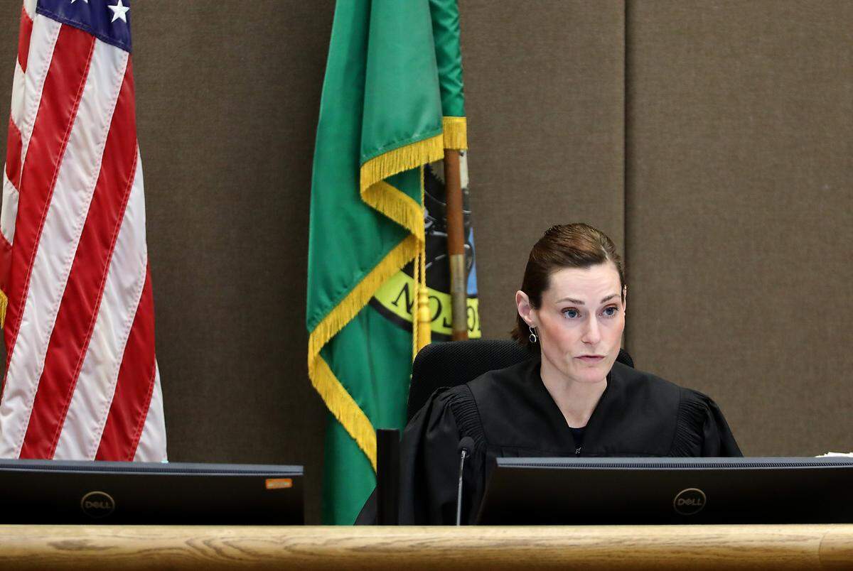 Judge Diana Ruff conducts a hearing about the debris covered property on 2100 Pullen Street recently in Benton County Superior Court in Kennewick.