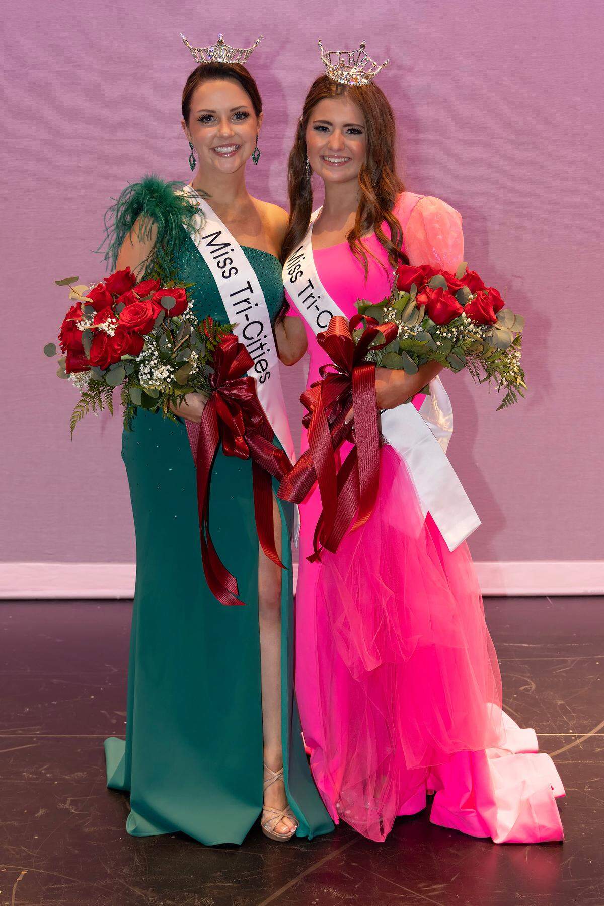 Miss Tri-Cities 2024, Abby Faulk, and Miss Tri-Cities Teen 2024, Giorgia Henry are awarded the Miss Tri-Cities Scholarship Program.