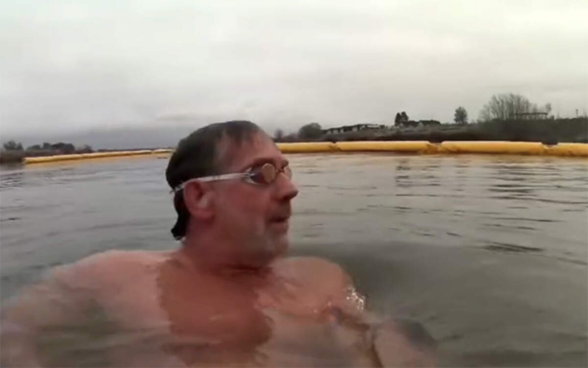 Ned Hastings, a Tri-Cities native extreme open water swimmer, took his taste for adventure to Bateman Island this month by swimming along Bateman Island where a causeway once stood.