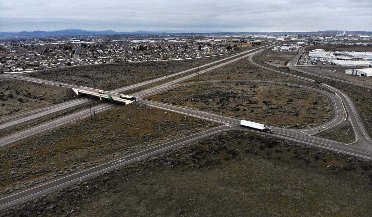 The vast majority of truck traffic, an estimated 90%, from the Amazon warehouses in east Pasco will use the Lewis Street and Pasco Kahlotus Road interchange on Highway 12 to connect to other highways leading to their final destination.