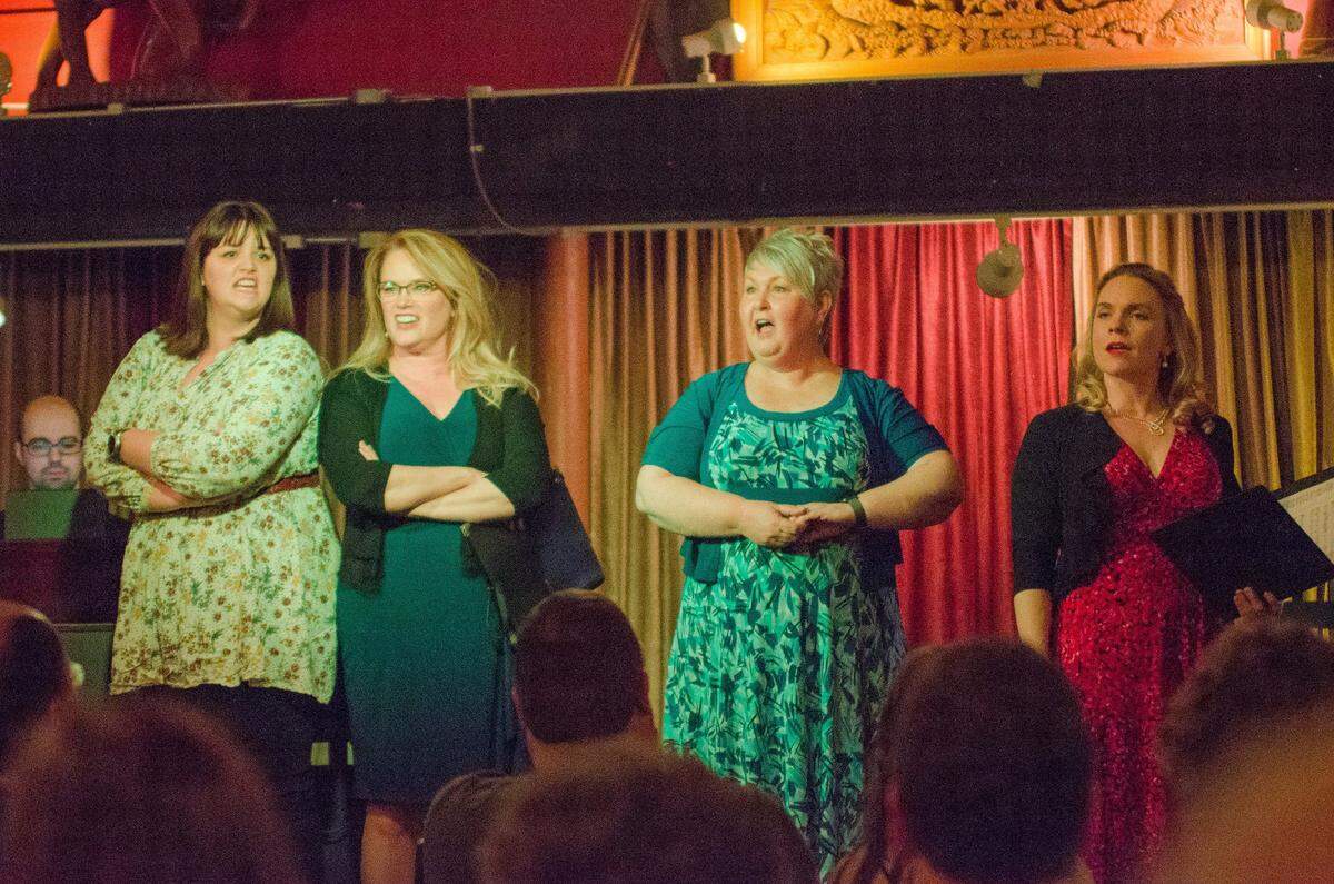 Cynthia Vaughn, third from left, at an Opera@TheEmerald event.