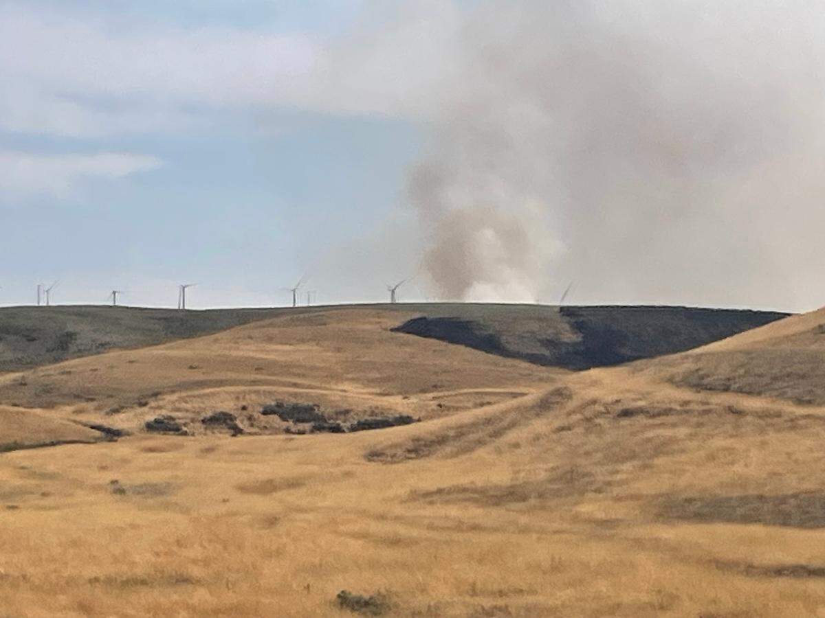 A wildland strike team fought a fire Sunday afternoon in the hills south of Kennewick off highways 395 and 397.