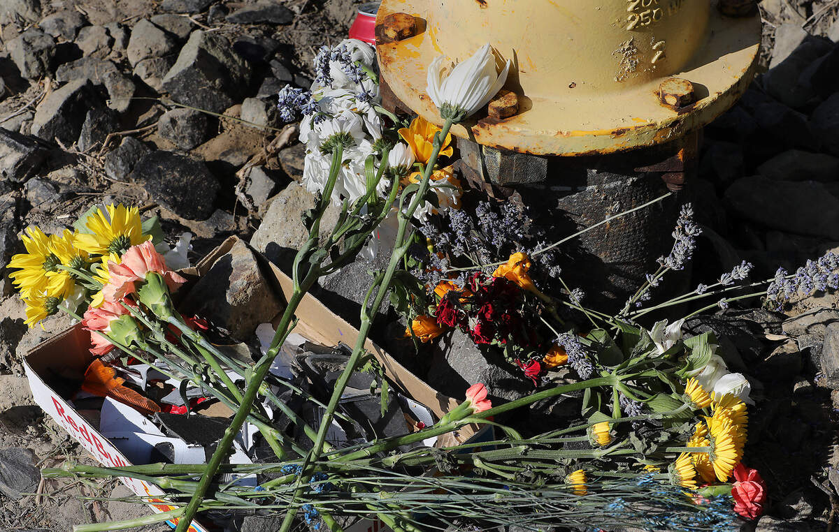 A memorial has been placed to honor the motorcyclist who died Friday night on West Hildebrand Boulevard.