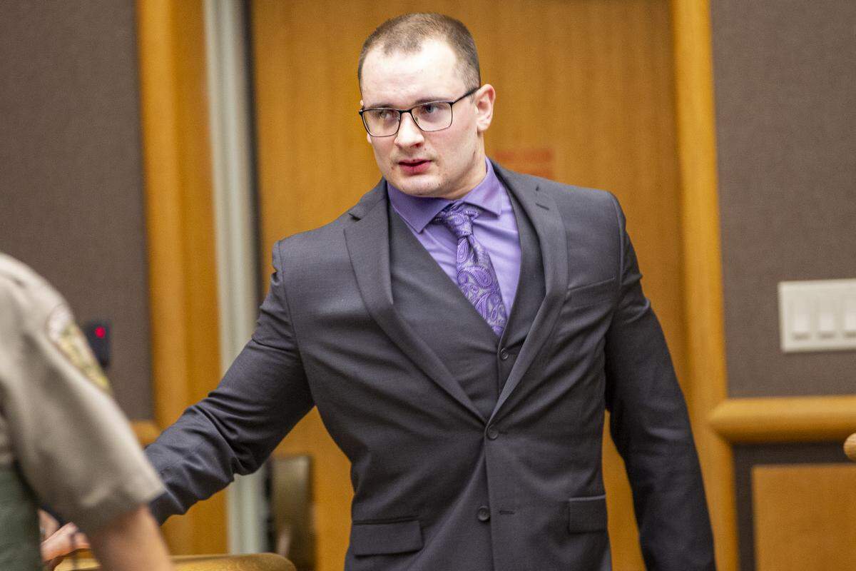 William “Will” Lee enters Benton County Superior Court in Kennewick on Friday for sentencing. The 25-year-old West Richland man was ordered to spent 20 years in prison for killing Alisa Brewer.