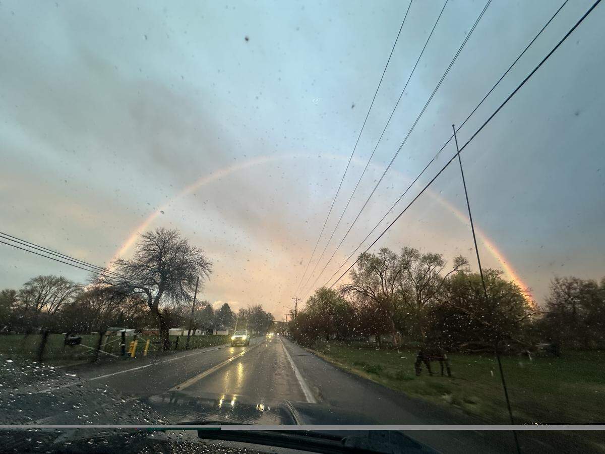 A rainbow over the Tri-Cities area.