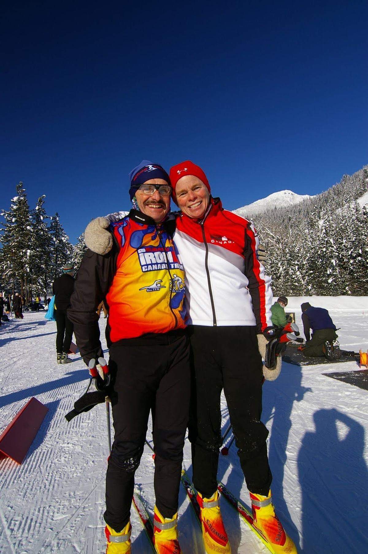 Mark and Linda McLean change up their training in the winter with cross country skiing.