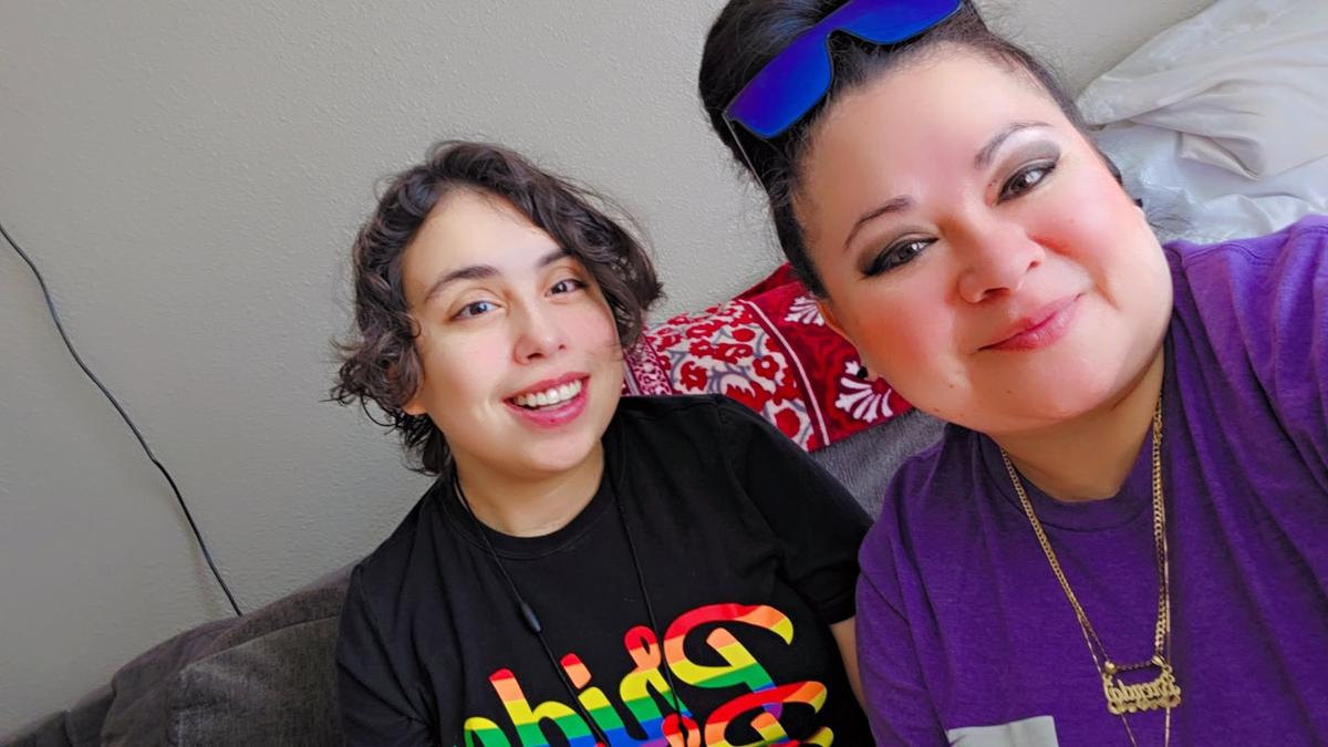 Brenda Morgan, right, a home health care provider, and her young client, who has disabilities, are both concerned about the possibility of deep cuts to Medicaid, known as Apple Health in Washington state.