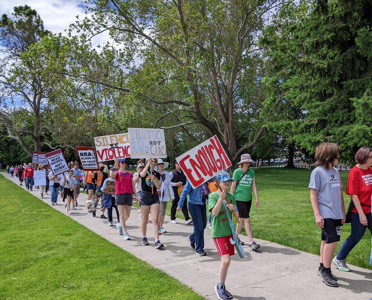 About 200 people participated in Richland’s March for Our Lives Saturday morning. The event was one of several across the country following the shooting at Robb Elementary School in Uvalde, Texas.
